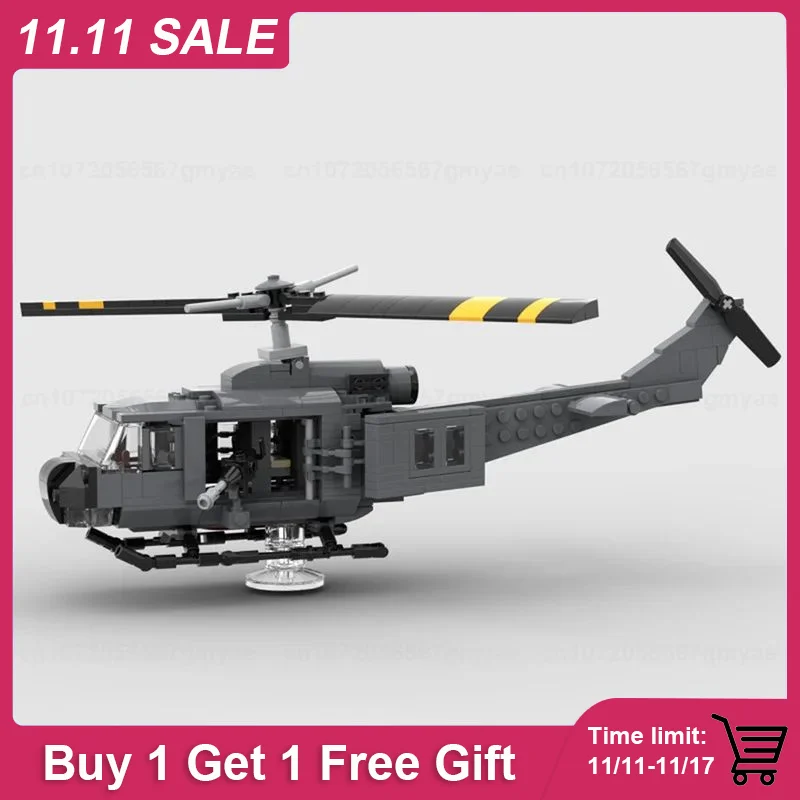 

Bell UH-1 Iroquois Helicopter Model MOC Building Blocks DIY Assemble Bricks Educational Creative Collection Toys Gifts 428PCS