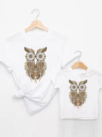 owl animal trend cute tee family matching outfits summer women kid child mom mama mother tshirt clothes o neck graphic t shirt