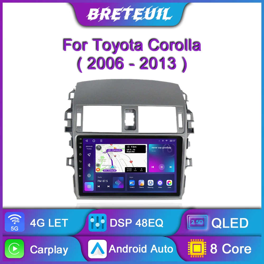 

Автомагнитола для Toyota Corolla E140 E150 2006 2007 2008 2009 2010 2011 2012 2013 с GPS-навигацией, мультимедийный видеоплеер, автостерео, Carplay, сенсорный экран