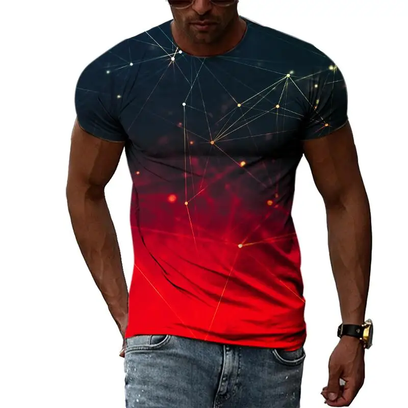 

2023 Summer Fashion Abstract Graphic Breathable T Shirts For Men Casual 3D Print Harajuku Personality Round Neck Short Sleeve