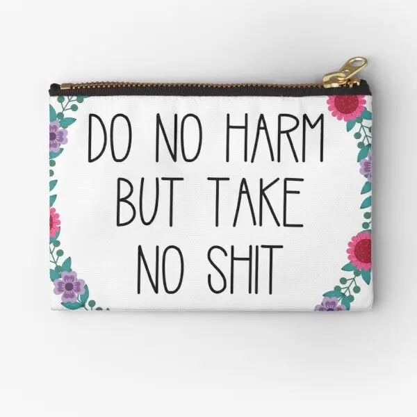 

Do No Harm But Take No Zipper Pouches Pure Wallet Coin Men Panties Storage Women Bag Money Pocket Socks Packaging Underwear Key