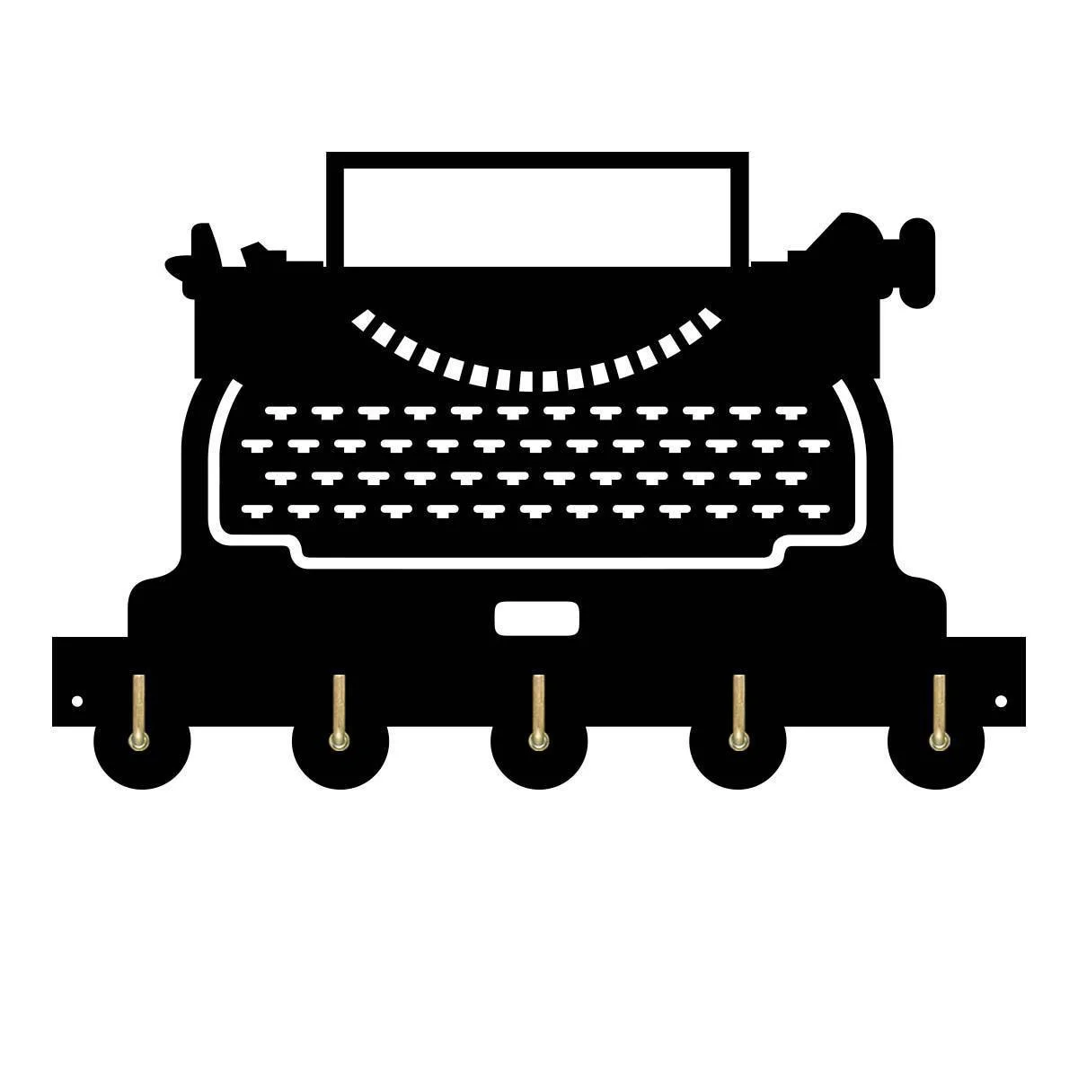 

Vintage Mechanical Typewriter Household Decor Wooden Wall Hooks Wall Hanger Coat Rack Keys Bags Clothes Multi-Purpose Keys
