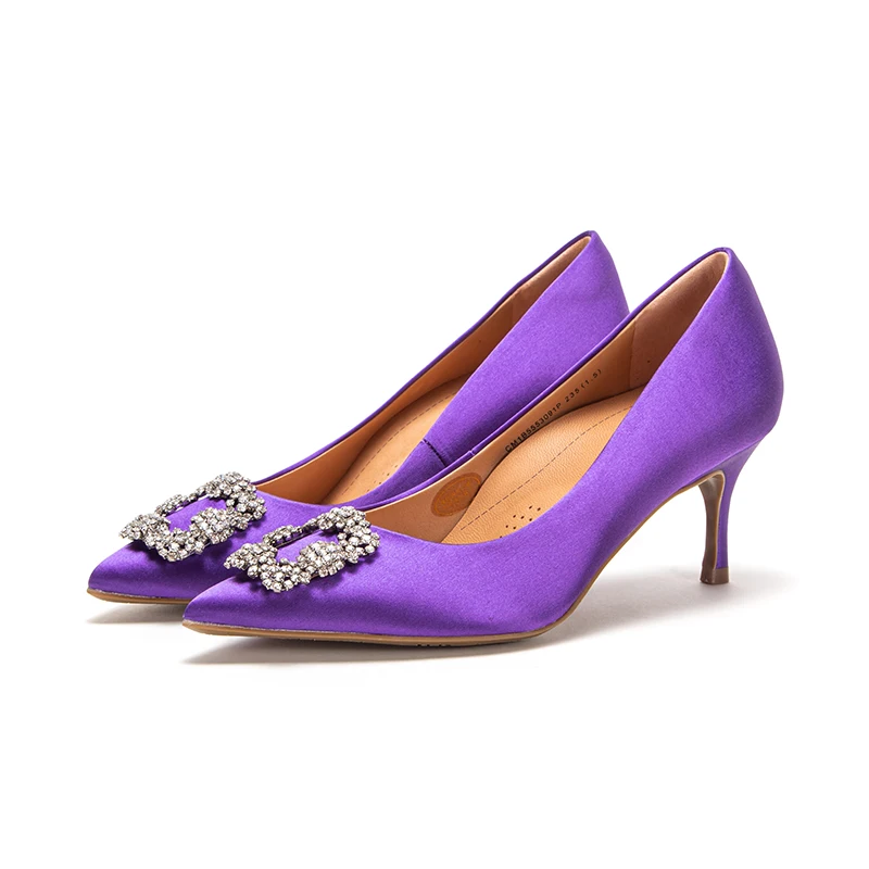 

【Balance Shoes】 High Heels Women's Purple Luxury Brand High Heels Shoes Diamond Wedding Shoes Free Shipping