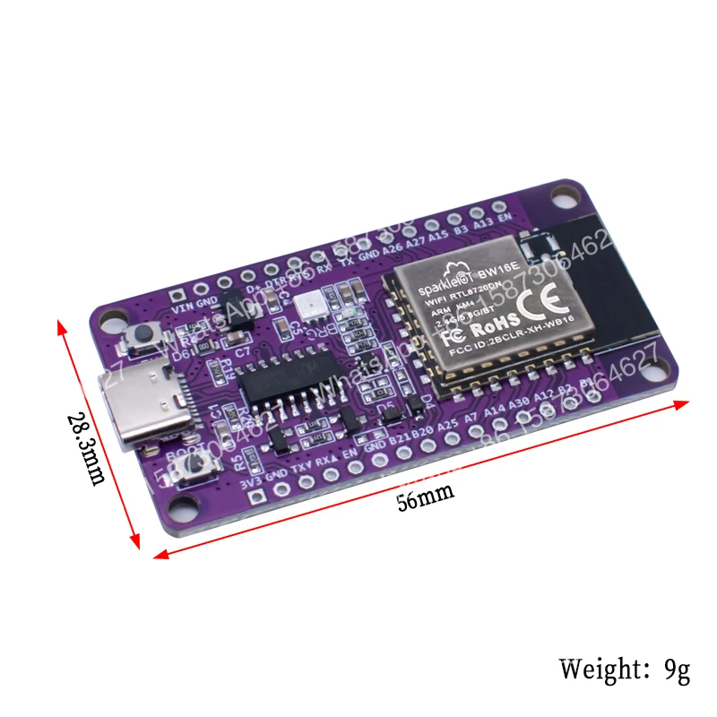 Фото Модуль RTL8720DN с поддержкой двухдиапазонного Wi-Fi, Bluetooth и BLE, плата разработки NICEMCU BW16, совместимая с Arduino. №1