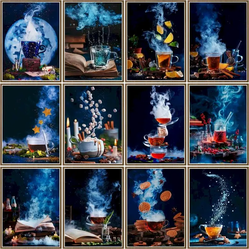 

CHENISTORY Pictures By Number Coffee Cup Scenery Kits Home Decor Painting By Numbers Landscape Drawing On Canvas Art Gift