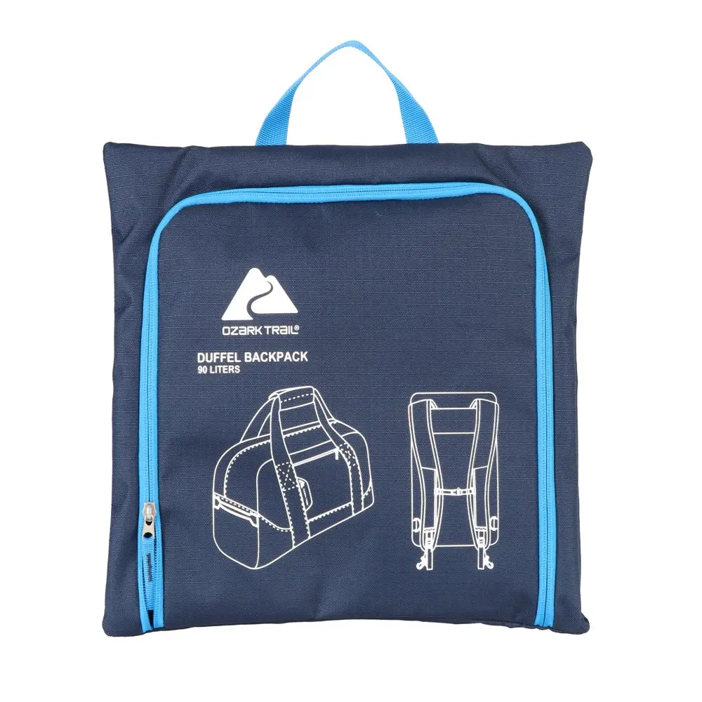 90 Liter Camp Carry All Duffel, with Backpack Straps, Blue
