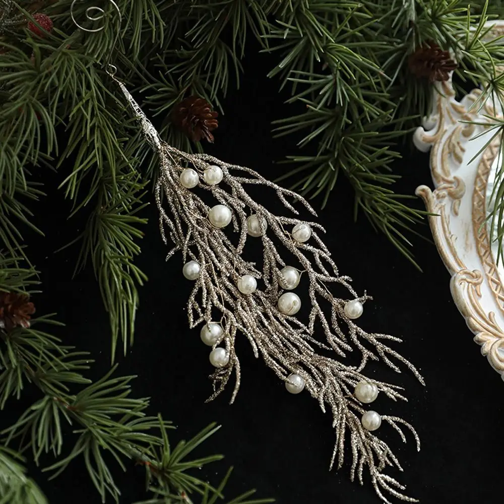 Рождественские искусственные рождественские блестящие ветки ручной работы