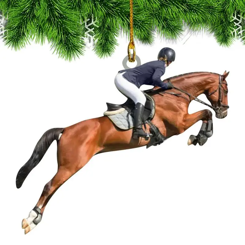 

Очаровательная Рождественская елка, декоративная 2D акриловая подвеска-лошадь, украшение для окна, Рождественская елка, декор для спальни, сада, двора