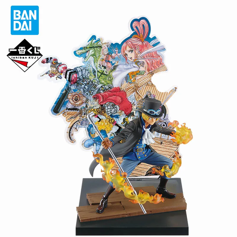 

In Stock Original Bandai One Piece Ichiban kuji F Prize Sabo One Hundred Views of The Great Pirates Anime Figures Action Toy