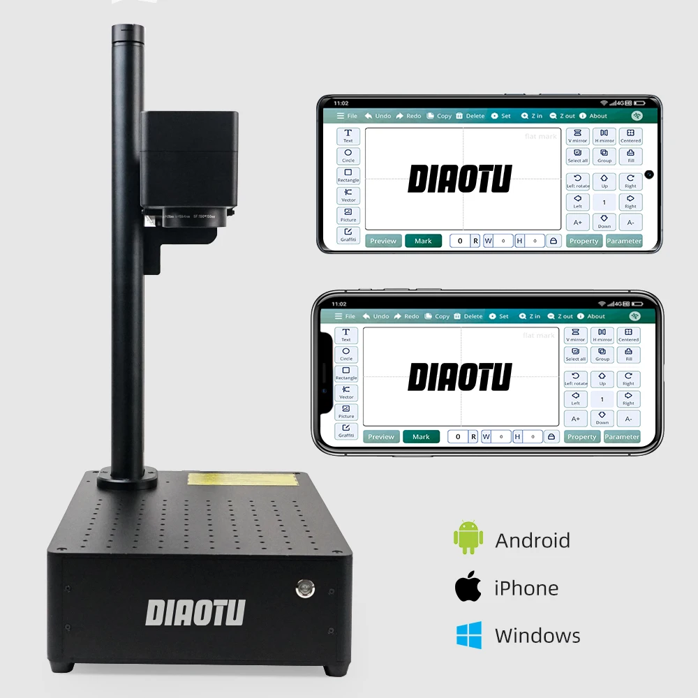 Diaotu B3 Fiber laser marking machine Raycus 30w Laser engraving Machine For metal Wireless Control JPT laser engraver Jewelry