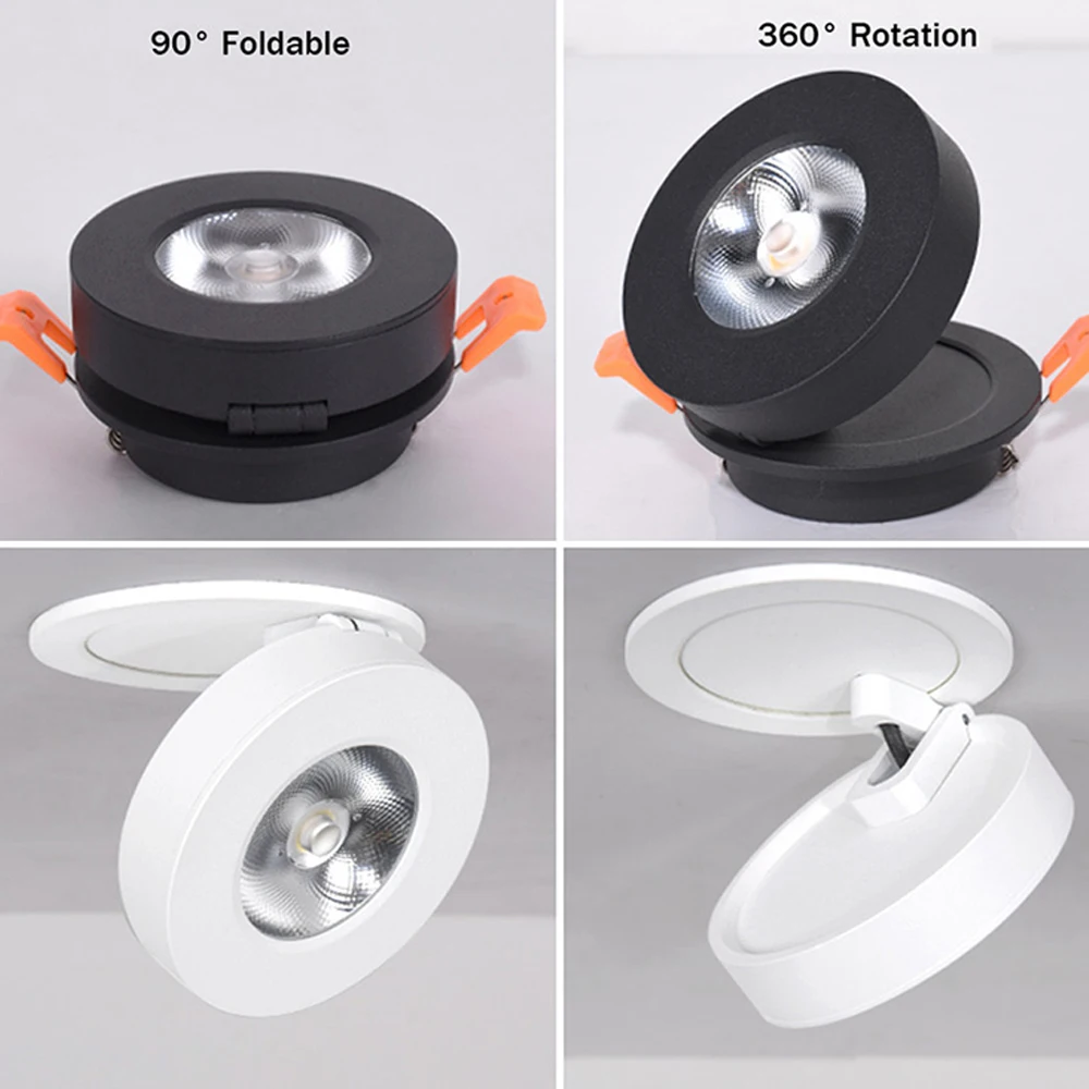 

Складные точечные светильники для помещений, улучшенные приглушаемые COB светодиодный ные потолочные лампы для поверхностного монтажа, 7 Вт
