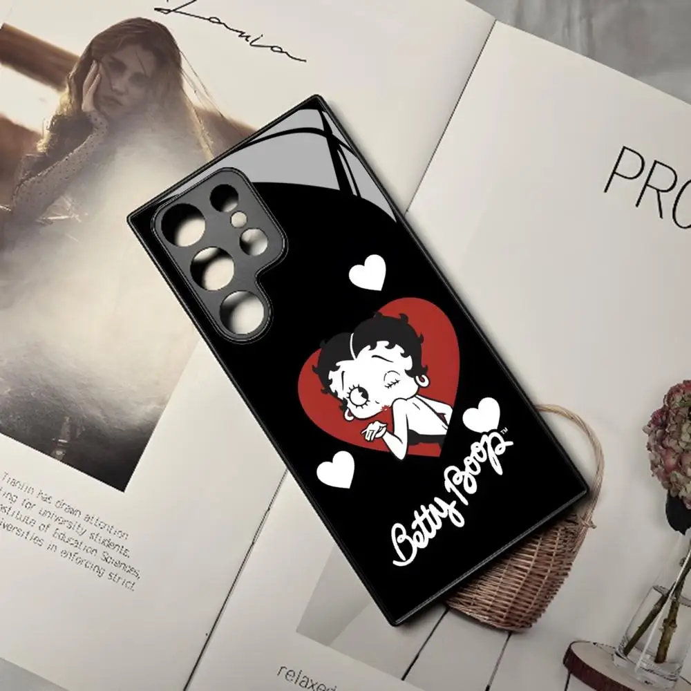 Чехол для телефона B-Betty-Cute-Boop Samsung Galaxy S24 S23 S22 S20 S21 Note20 Ultra Plus Fe цветной серебряный