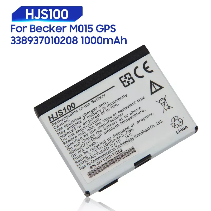 

Replacement Battery For Becker HJS100 HJS-100 M015 GPS 338937010208 HJS100 Genuine Battery 1000mAh