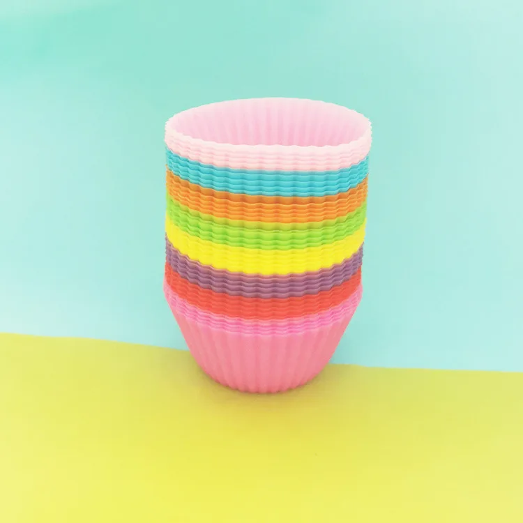 

10PCS German Silicone Muffin Cup Cake Mold Home Baking Cake Mold Muffin Cup Mold Silicone Cake Mold Egg Tart Cup Ice Cream Cup