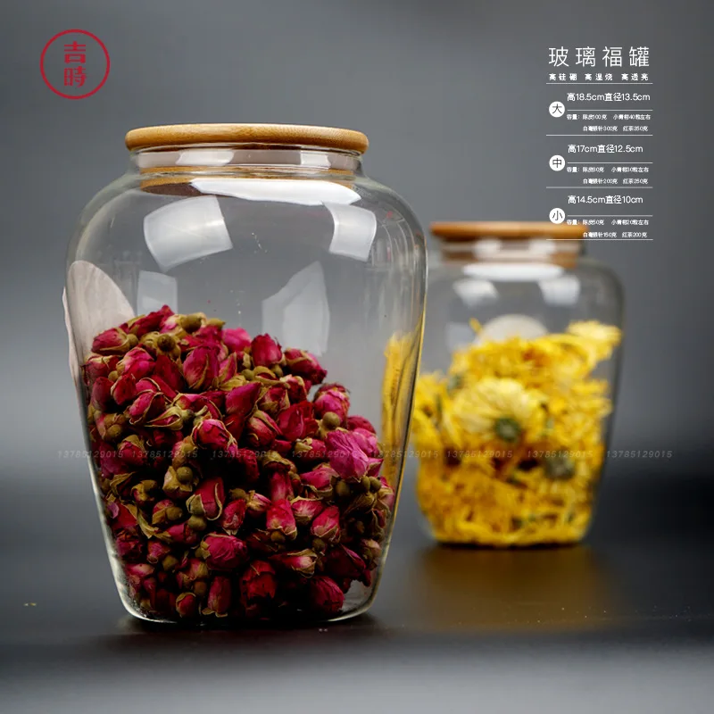 Tea Can, Orange Peel Storage Can, Glass Tea Can, Flower And Fruit Tea Can, Small Green Citrus Can, Tea Gift Box, Empty Tea Packa