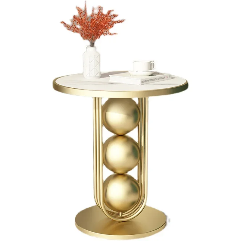 Кофейный круглый стол для прихожей мраморный скандинавский столик макияжа кофе