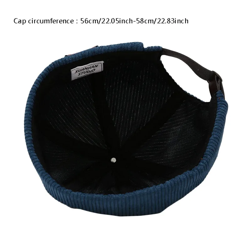 Осень-зима Ретро Мужчины Женщины Регулируемая шляпа с полями Вельветовые шляпы