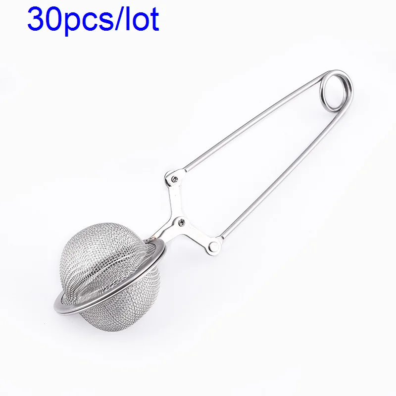

100Pcs/lot Reusable Stainless Steel Teakettle Locking Tea Filter Seasoning Ball Multifunction Mesh Herbal Tea Spice Strainer