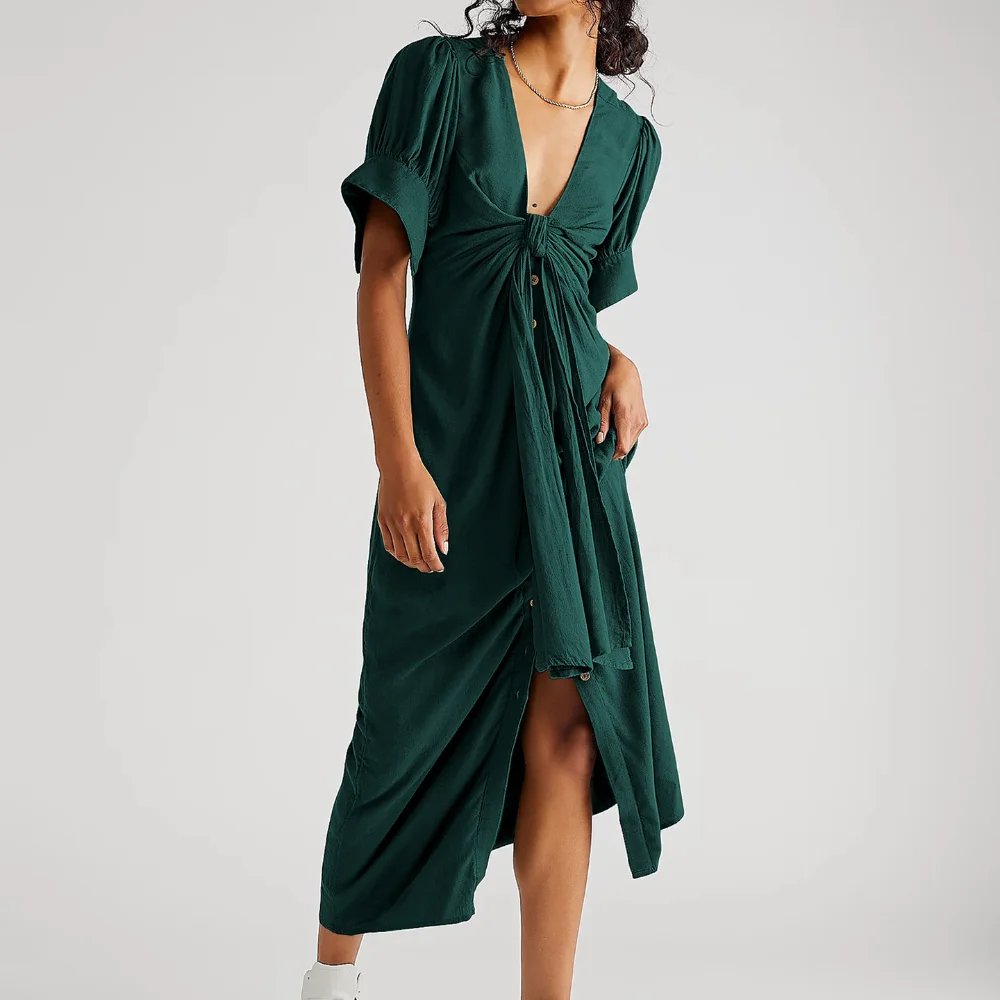 

Новинка кардиган на пуговицах платье на шнуровке свободное платье с коротким рукавом пляжные праздничные Длинные платья черное платье для дня рождения для женщин