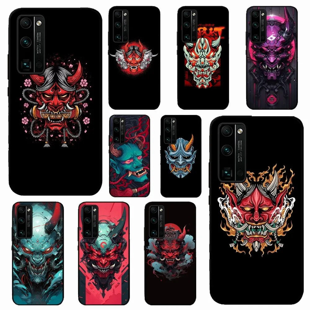 Japanese Oni Hannya Demon Mask Phone Case For Huawei Honor 10 Lite 9 20 7A 9X 30 50 60 70 Pro Plus Soft Silicone Cover