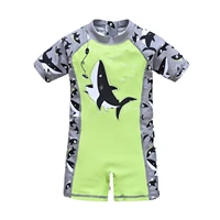 2022 kids boy swimwear infant baby bathing suit for boys girls shark dinosaur short sleeve overall one piece childrens swimsuit