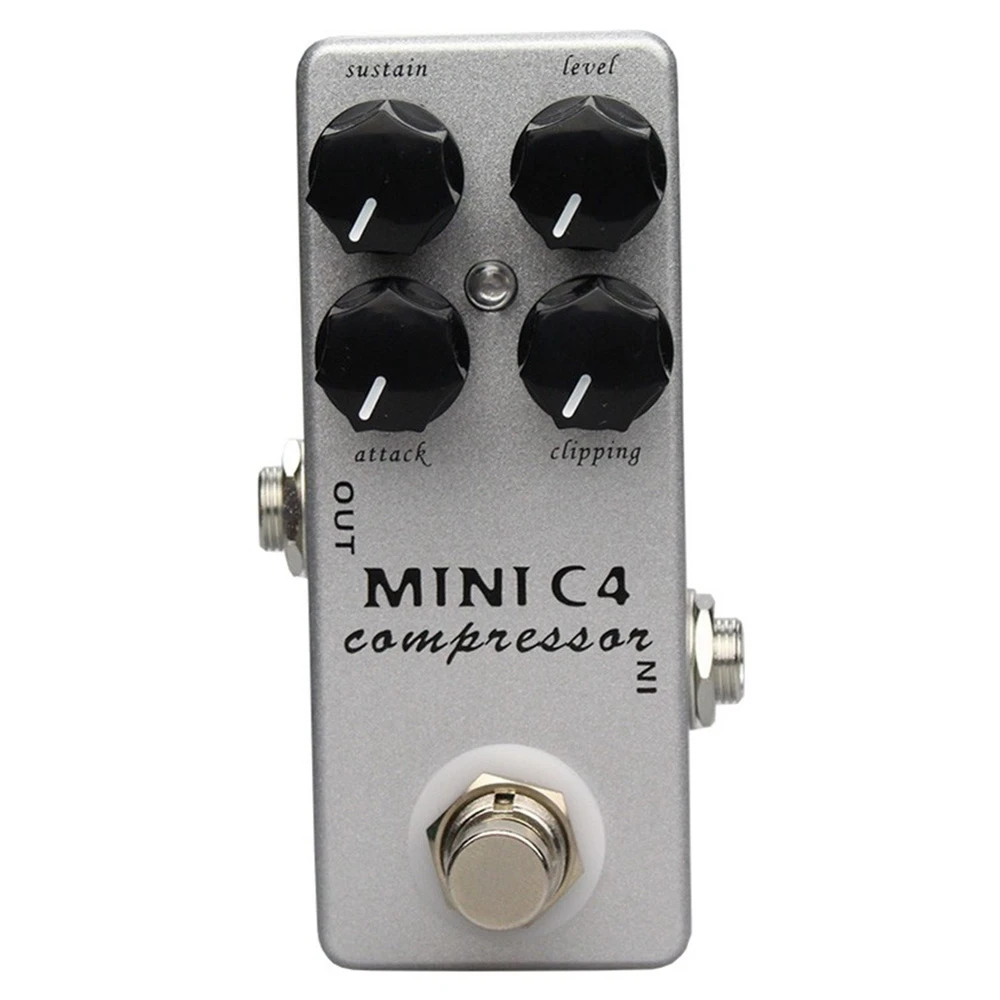 MOSKYAUDIO Compressor Guitar Effect Pedal Mini C4 Compressor Pedal Guitar & Bass Effect Pedal