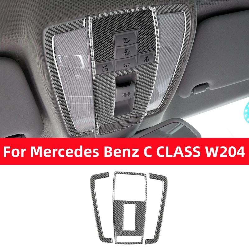 

For Mercedes Benz C Class W204 2007-2013 Car Interior Accessories Car Front Reading Lights Cover Trim Decor Real Carbon Fiber