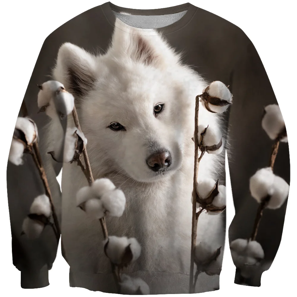 

Autumn And Winter New 2022 Cute Animals Men's And Women's Pullovers Long Sleeve Street Fashion Loose Hatless T-Shirt