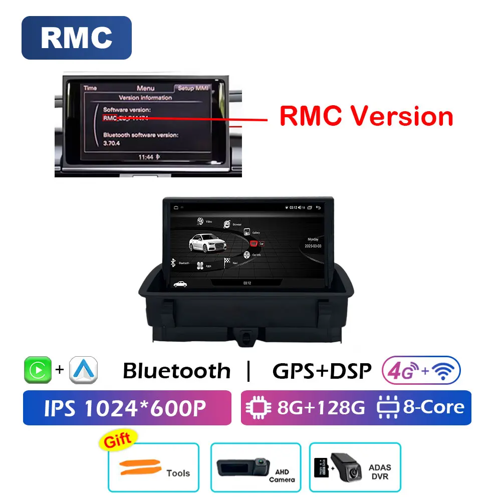 

Умная система GPS-навигации для Audi Q3 2011 2012 2013 2014-2018 Android 15 Беспроводная система Carplay DSP Стерео Авторадио Bluetooth 4G