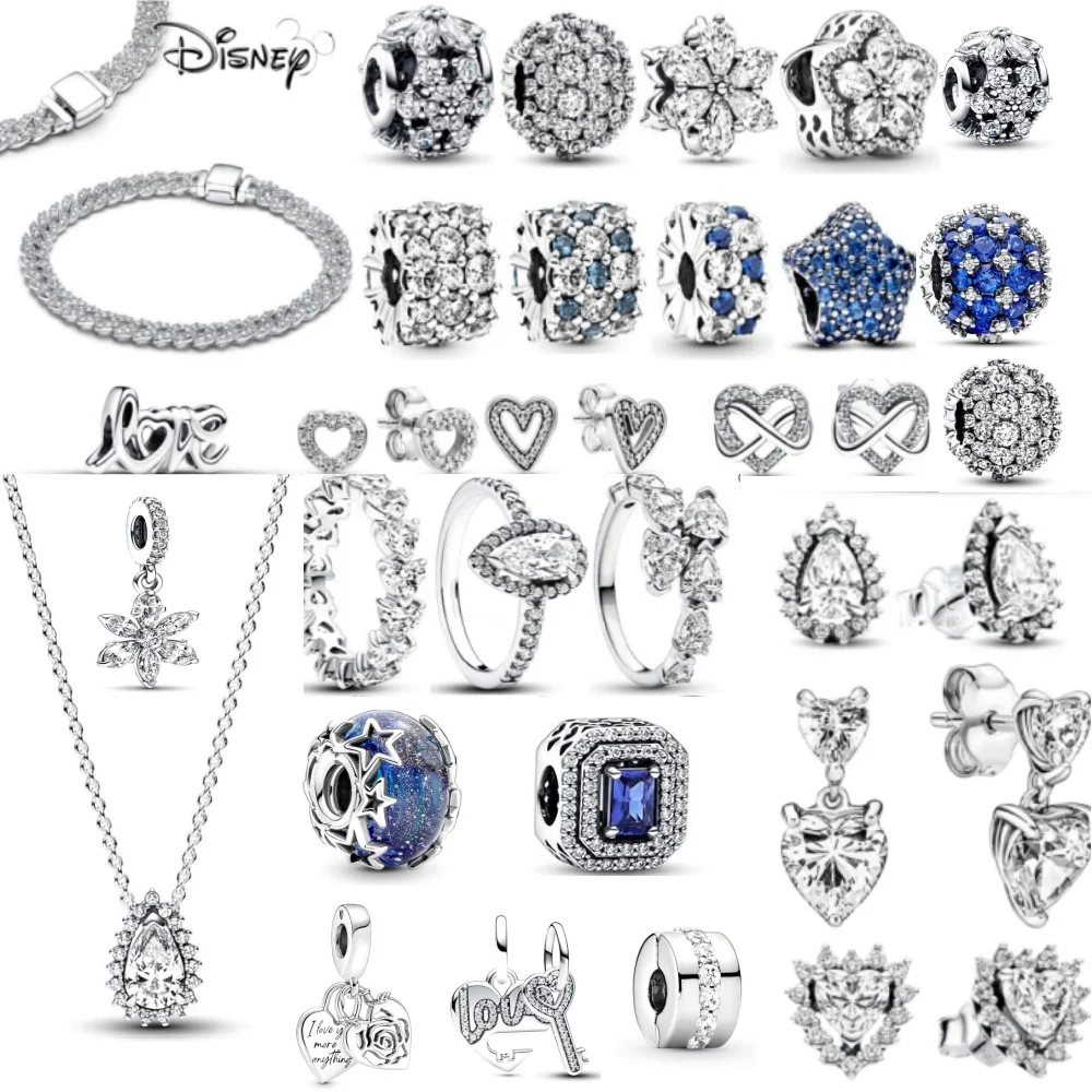 Кольцо Disney со сверкающими вставками Модные бусины для браслета Pandora Женские