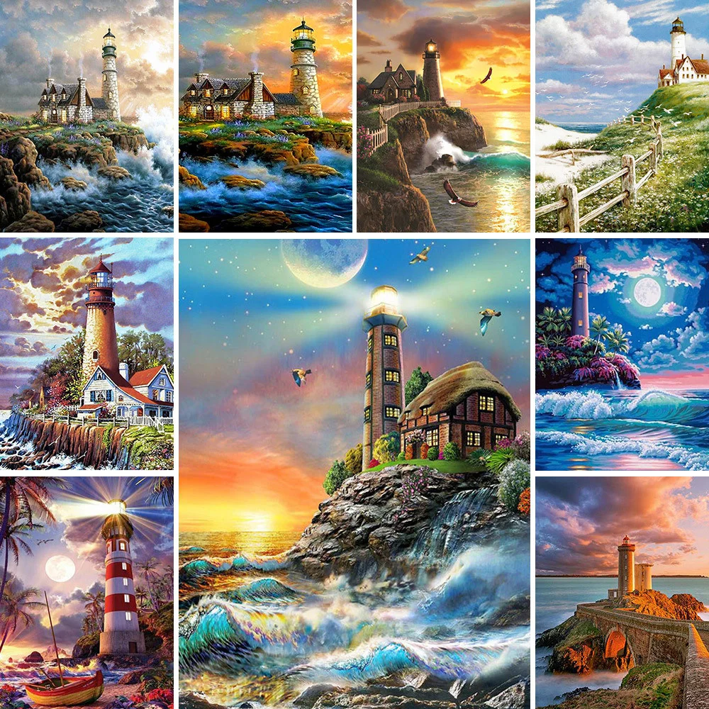 Детская вышивка крестиком с изображением маяков полный комплект своими руками