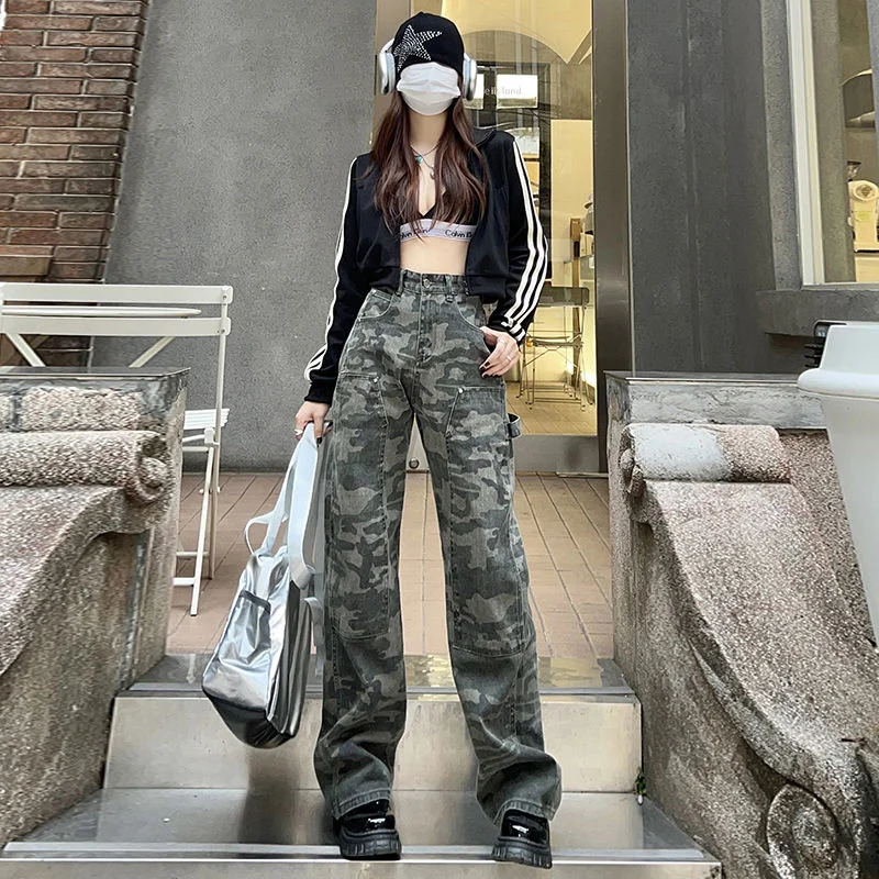 ILARES Female Clothing Women's Pants Korean Fashion Pant Jeans Women Jeans Woman High Waist Streetwear Y2k Vintage Clothes Cargo