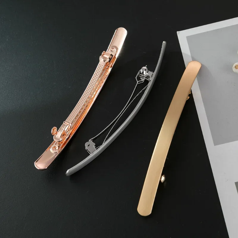 Весенняя розовая золотая заколка для волос автоматический зажим пустая