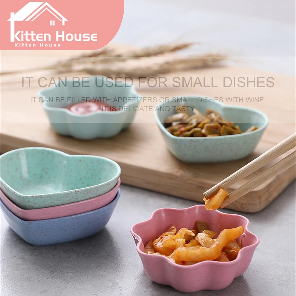 

1/2/4PC Mini Cute Lightweight Appetizer Plates Seasoning Bowl Food Sauce Dish Heart Shape Tableware Bowl Kitchen Accessories