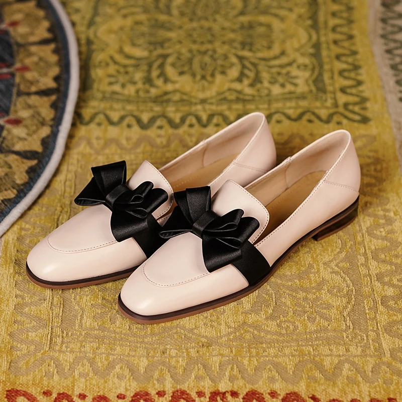 Туфли-лодочки женские из натуральной кожи милые туфли на среднем каблуке с