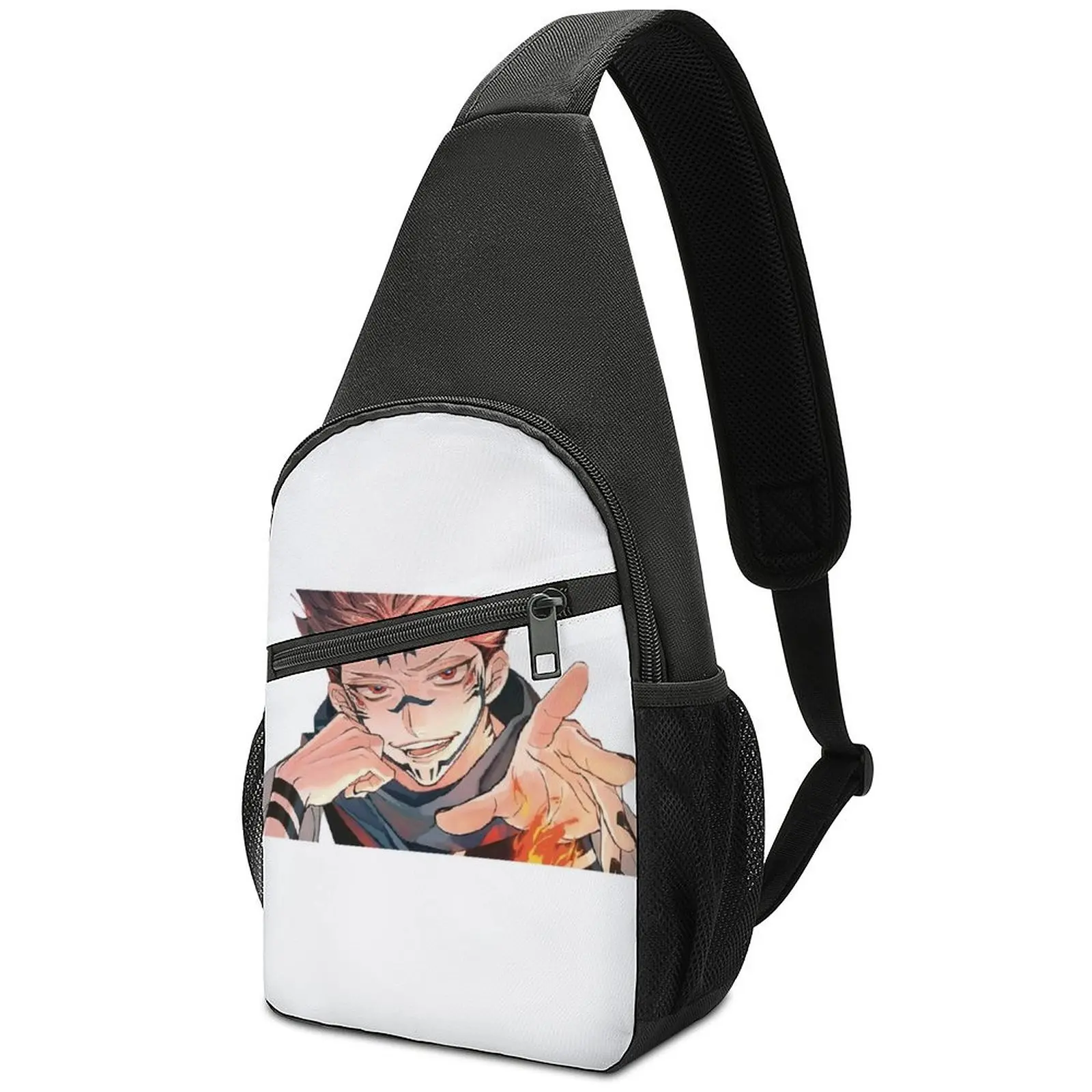 

Jujutsu Kaisen Sukuna Yuji Itadori Chest Bags Fictional Character Cycling Shoulder Bag Design Small Bag Streetwear Sling Bags