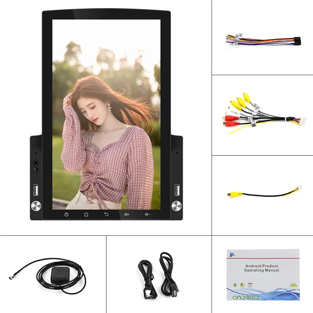 

1+16GB 9.7" 2 Din Car Stereo Radio Androd 10 GPS WiFi Vertical Touch Screen FM Player 8227L-DEMO Three USB Interface