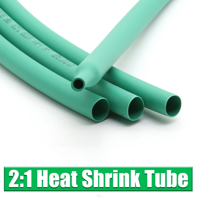 1/2/5/10 м зеленая термоусадочная трубка 2:1 диаметр 0 6 ~ 80 мм полиолефиновая кабельная