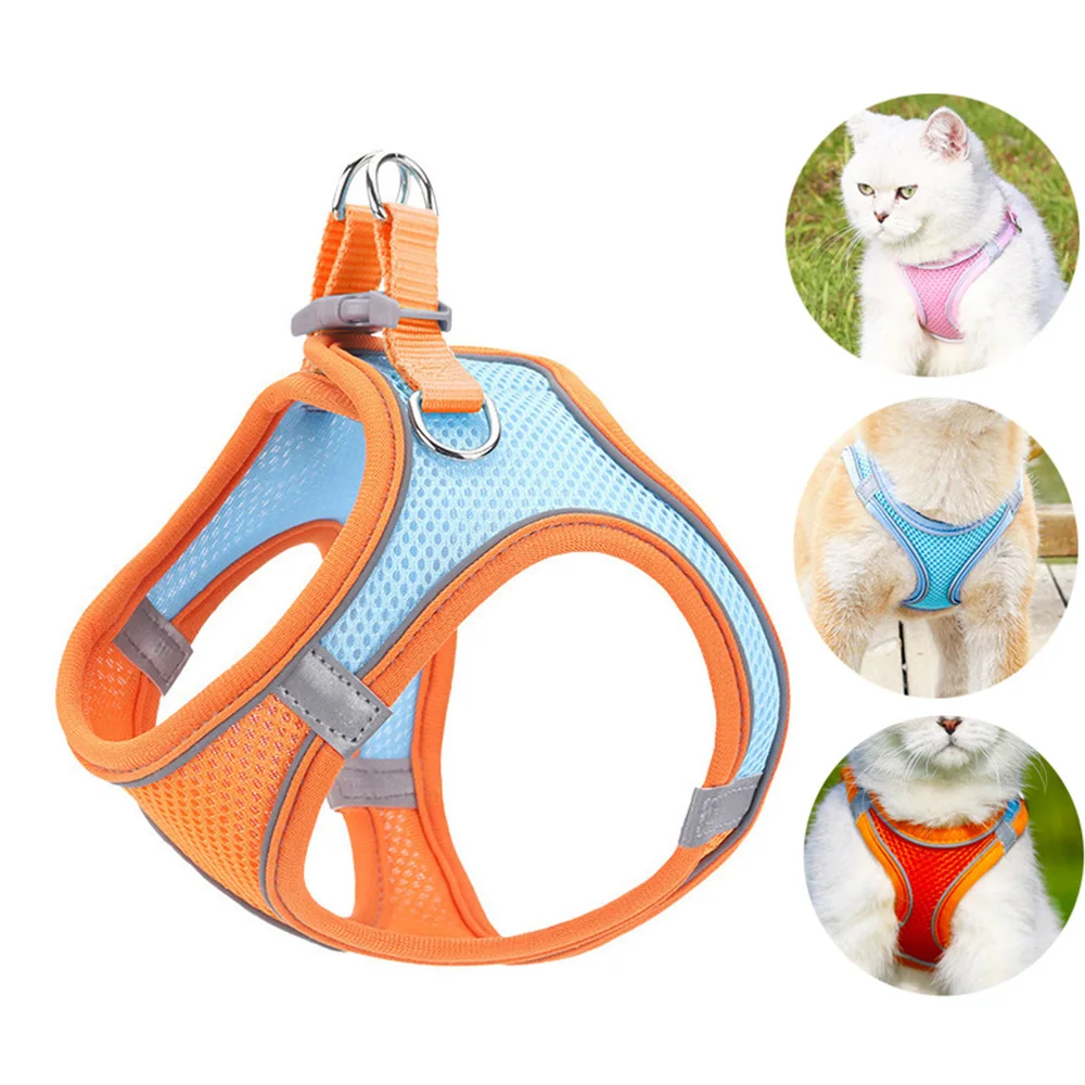 

Pet Reflective Vest Quick Adjustable Puppy Harness Breathable Vest French Bulldog Chihuahua Pug Cats Outdoor Walking Lead Leash