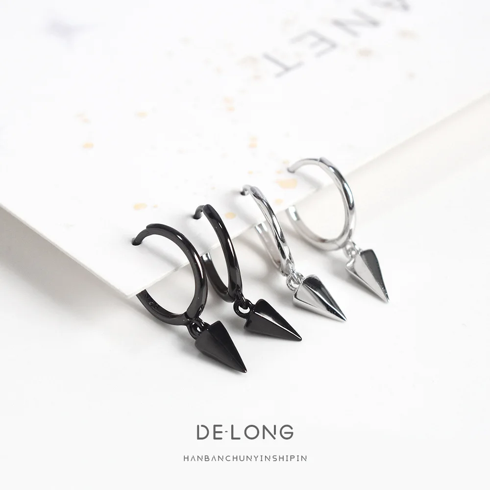 

Серьги-кольца из серебра S925 пробы в минималистическом стиле, индивидуальные украшения для ушей в виде конуса, бижутерия для подростков, 1 па...