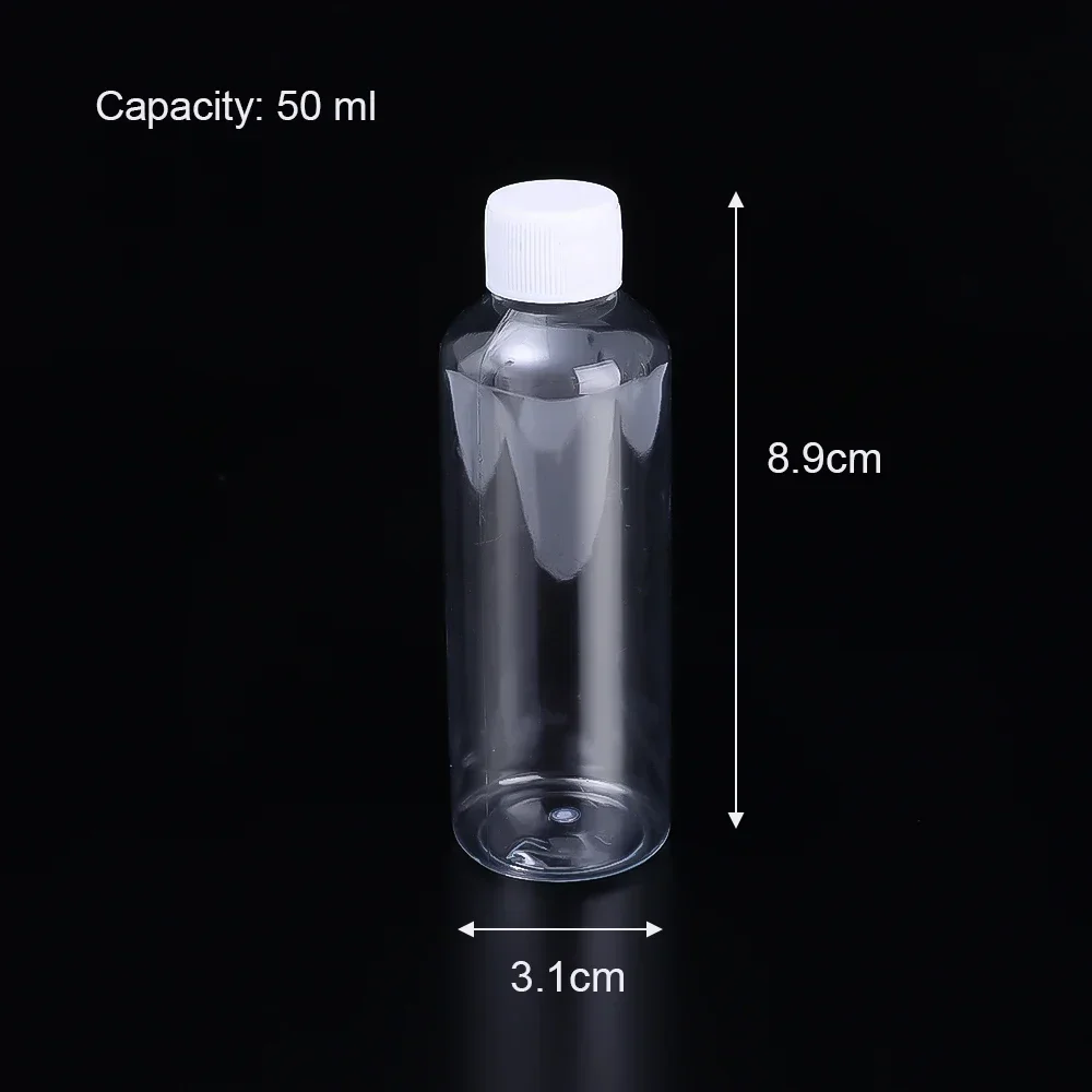 Прозрачные пластиковые бутылочки для жидкостей 10 шт