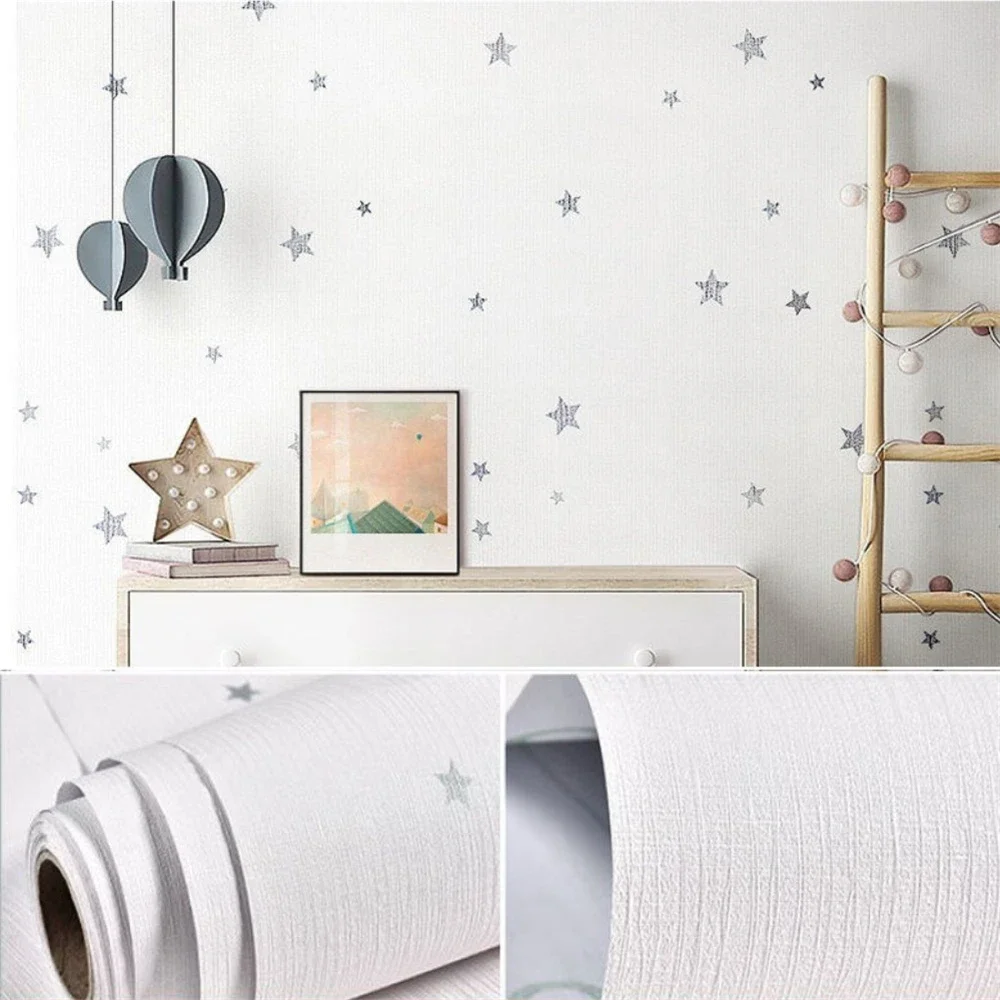 Виниловые водонепроницаемые самоклеящиеся обои тисненые Звездные узоры