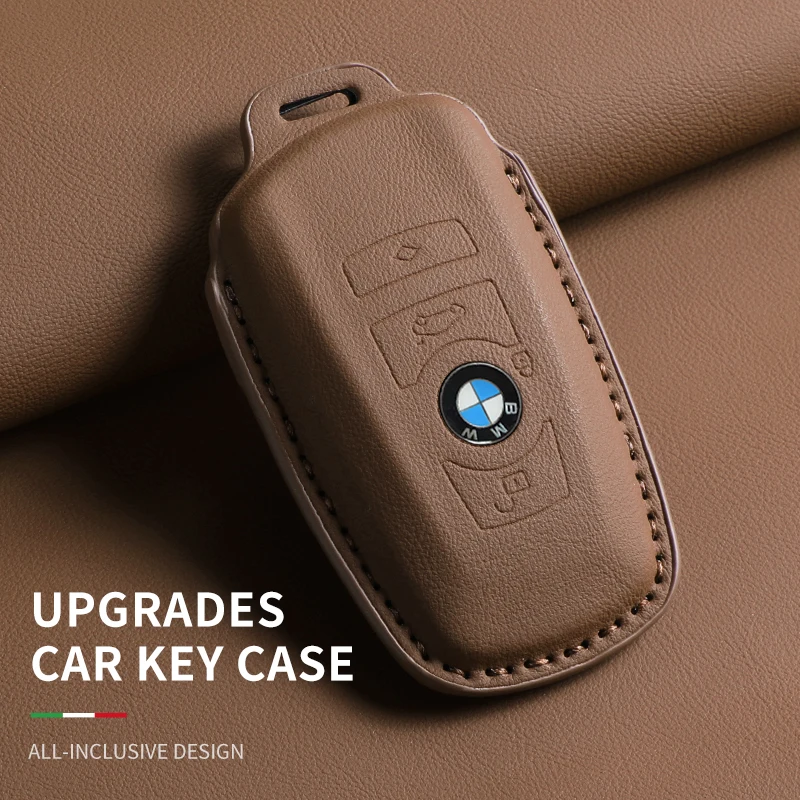 Фото Мягкий кожаный чехол для автомобильных ключей для BMW 1, 3, 5, 7 серий, моделей 320i, 530i, 550i, F20, F15, F16, F48, G20, G30, G01, G02, G05, G11, X1, X3, X4, X5, X6 №4