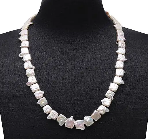 

Бесплатная доставка ожерелье из белого жемчуга в стиле барокко 9x10-10x12 мм