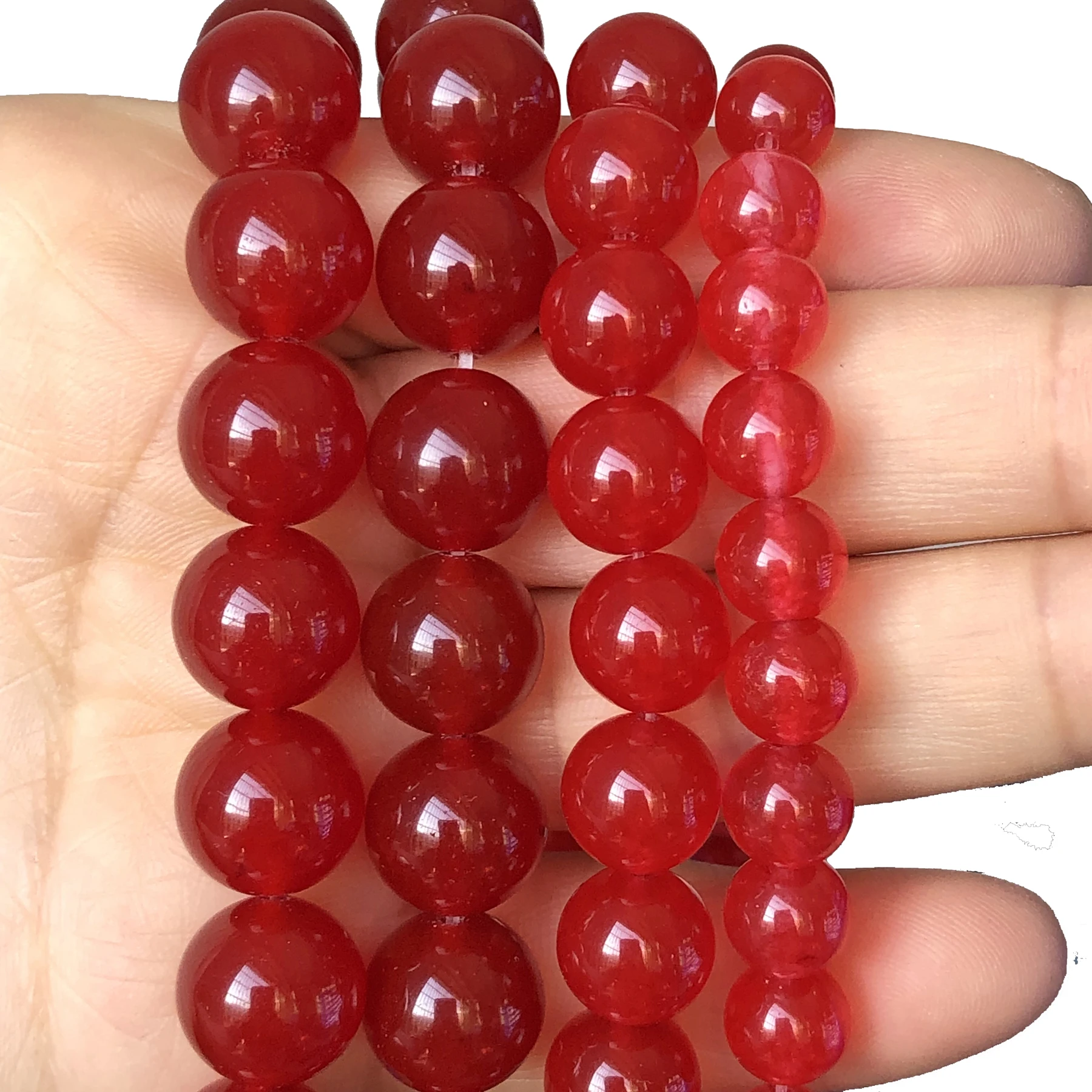 

AAA Natural Stone Dark Red Chalcedony Jades Beads Round Loose Spacer Bead For Jewelry Making DIY Bracelet Necklace 4 6 8 10 12mm