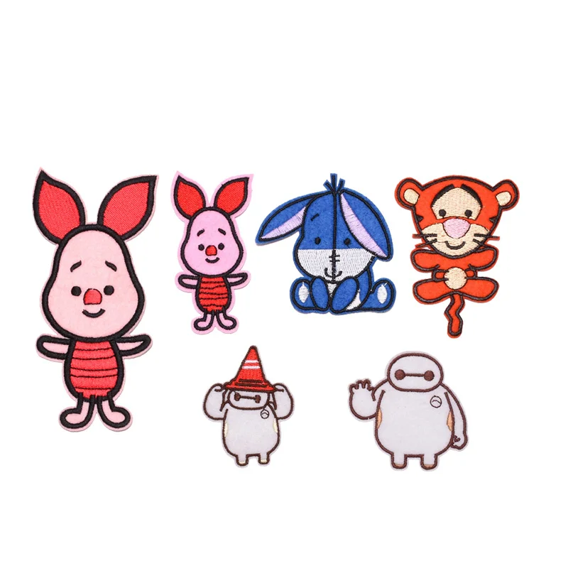 Милые Значки из мультфильма поросенок и Тигр Мультяшные аниме Baymax вышитые