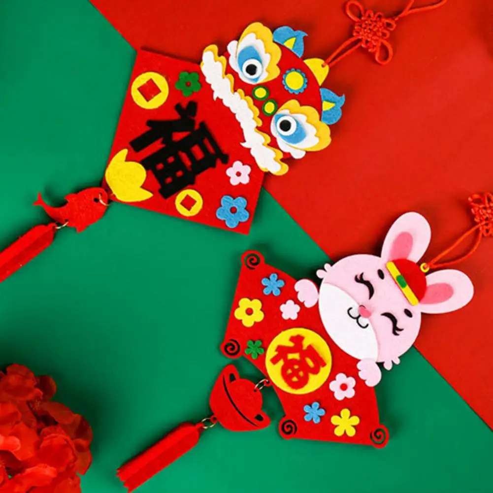 

Handmade Pendant Lovely Non-woven Fabric Atmosphere New Year Gift 2023 Year Ornament New Year Pendant