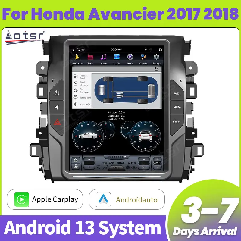 Aotsr Android 13 4 + 128G для Honda Avancier 2017 2018 автомобильное радио-навигация головное