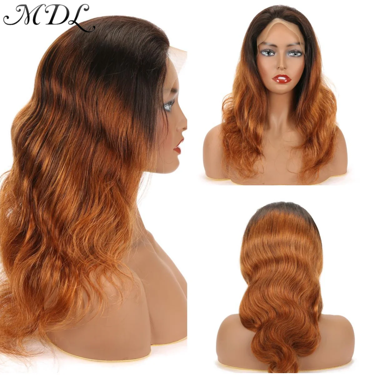 MDL 100% Человеческие волосы Remy 13x4 HD кружевной передний фронтальный парик для женщин