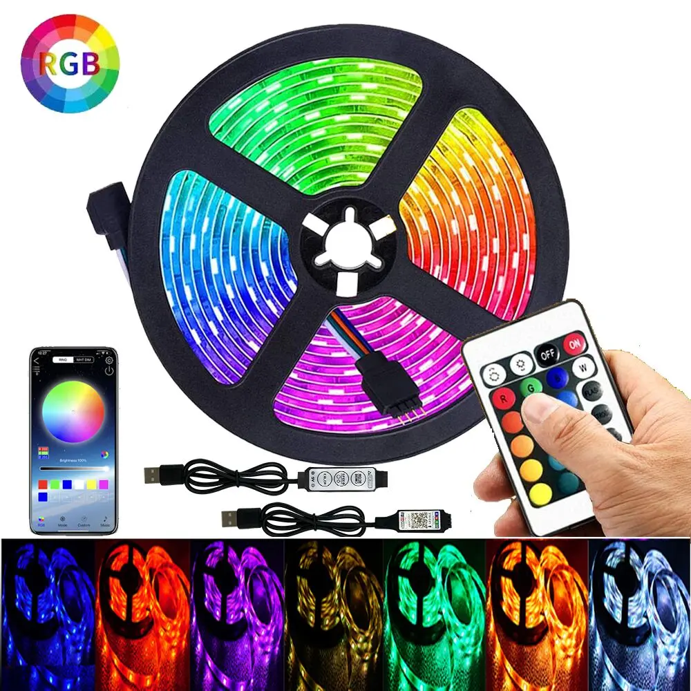 

Светодиодная лента RGB 5050 2835 с Bluetooth-управлением, 5 в постоянного тока